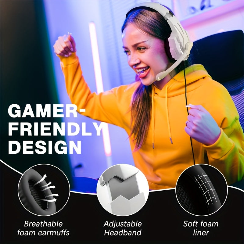 Gaming Headset with Mic LED for PS4 PS5 Xbox-1