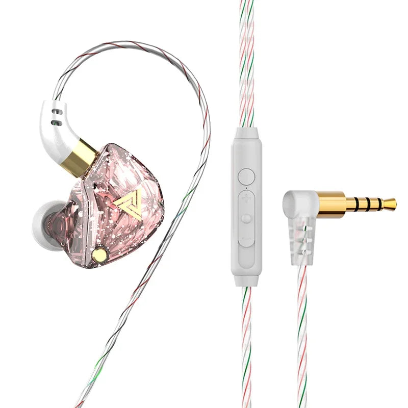 QKZ AK3 HiFi 3.5MM Wired Earphone with Microphone Bass  Noise Cancelling Headphones For Sport Gaming Music Stereo Sound Earbuds