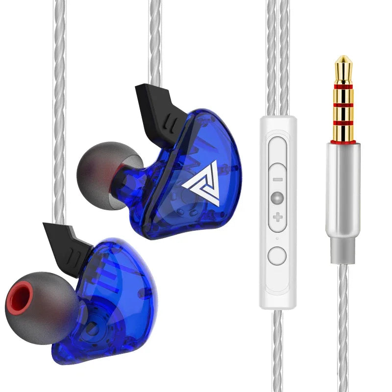 QKZ AK3 HiFi 3.5MM Wired Earphone with Microphone Bass  Noise Cancelling Headphones For Sport Gaming Music Stereo Sound Earbuds