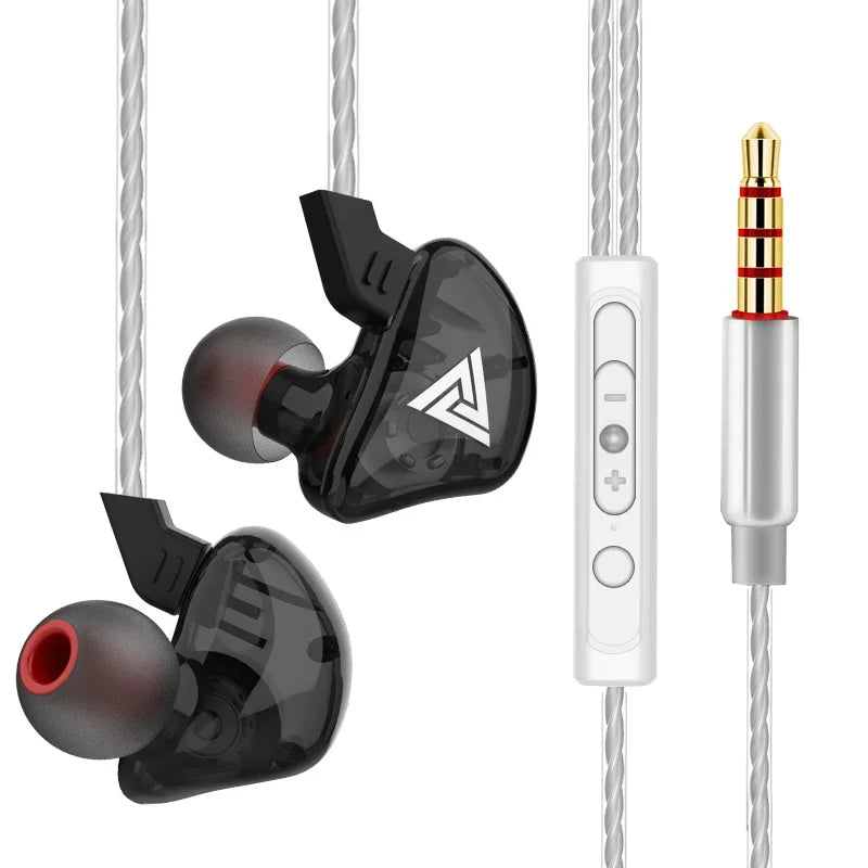 QKZ AK3 HiFi 3.5MM Wired Earphone with Microphone Bass  Noise Cancelling Headphones For Sport Gaming Music Stereo Sound Earbuds