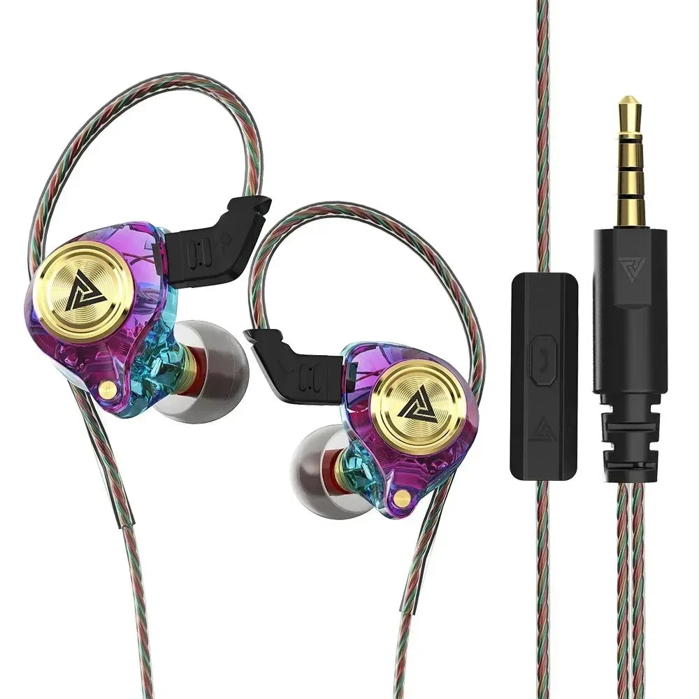 QKZ AK3 HiFi 3.5MM Wired Earphone with Microphone Bass  Noise Cancelling Headphones For Sport Gaming Music Stereo Sound Earbuds