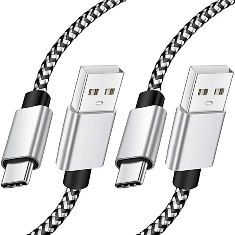1-3Pcs USB Type C Cable Fast Charging Battery Charger Wire Woven Nylon Data Cable Mobile Phone Charger For Huawei Samsung USB C
