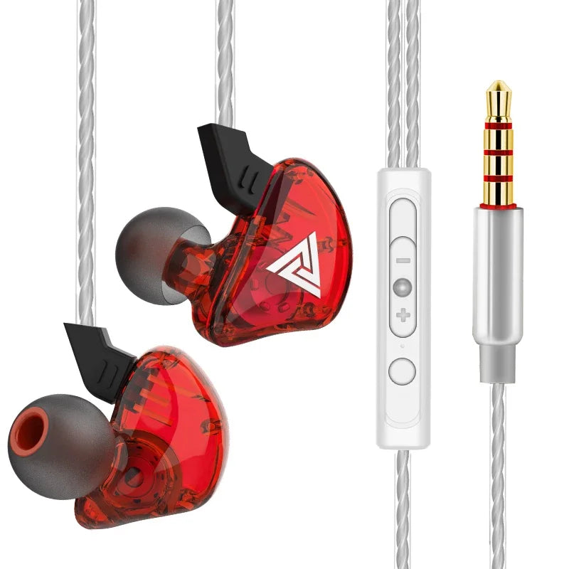 QKZ AK3 HiFi 3.5MM Wired Earphone with Microphone Bass  Noise Cancelling Headphones For Sport Gaming Music Stereo Sound Earbuds