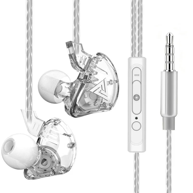 QKZ AK3 HiFi 3.5MM Wired Earphone with Microphone Bass  Noise Cancelling Headphones For Sport Gaming Music Stereo Sound Earbuds