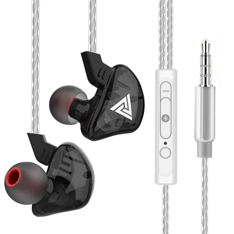QKZ AK3 HiFi 3.5MM Wired Earphone with Microphone Bass  Noise Cancelling Headphones For Sport Gaming Music Stereo Sound Earbuds