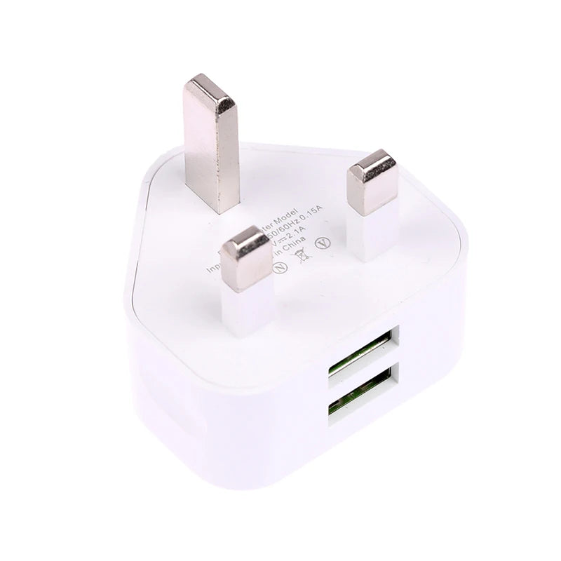 Universal UK Plug 3Pin Wall Charger Adapter With 1/2 USB Ports Charging For iPhone 11 For Samsung Huawei Xiaomi Charging Charger