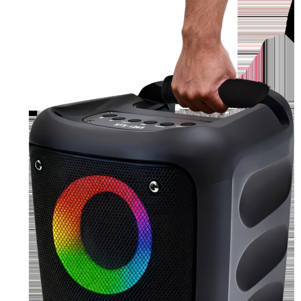 Handle protection cover for JBi Boombox 1/2/3 portable speakers - non-slip handle, durable fabric with black checkered design