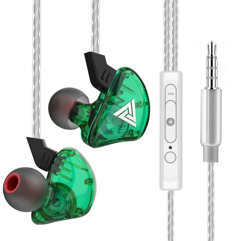 QKZ AK3 HiFi 3.5MM Wired Earphone with Microphone Bass  Noise Cancelling Headphones For Sport Gaming Music Stereo Sound Earbuds