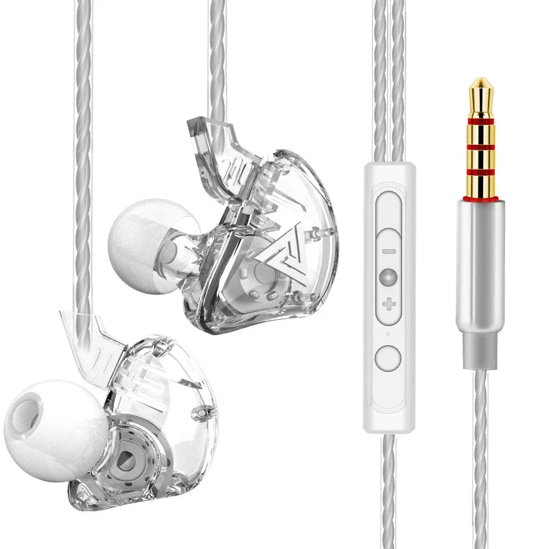 QKZ AK3 HiFi 3.5MM Wired Earphone with Microphone Bass  Noise Cancelling Headphones For Sport Gaming Music Stereo Sound Earbuds