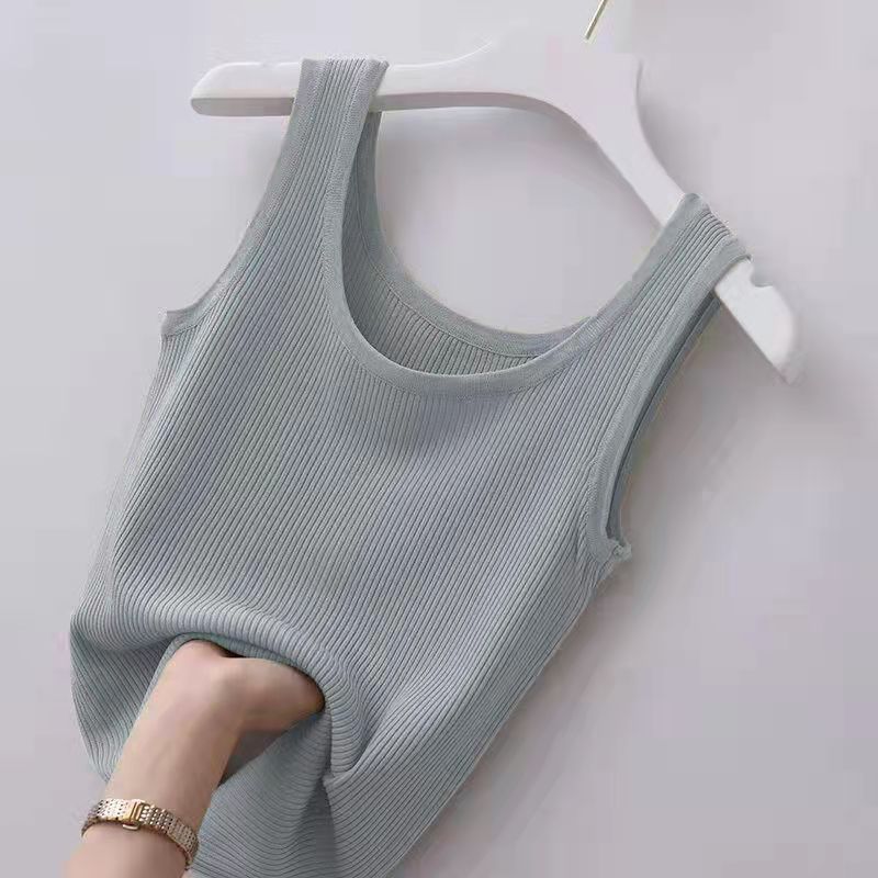 Douyin quente camisola feminina colete interior feminino 2023 primavera e verão nova camisa de fundo fino feminino sem mangas