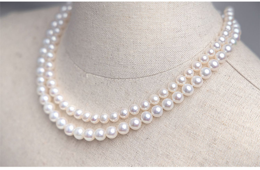 8-9 nearly round bright pearl necklace natural freshwater pearl necklace women send mother holiday gift box