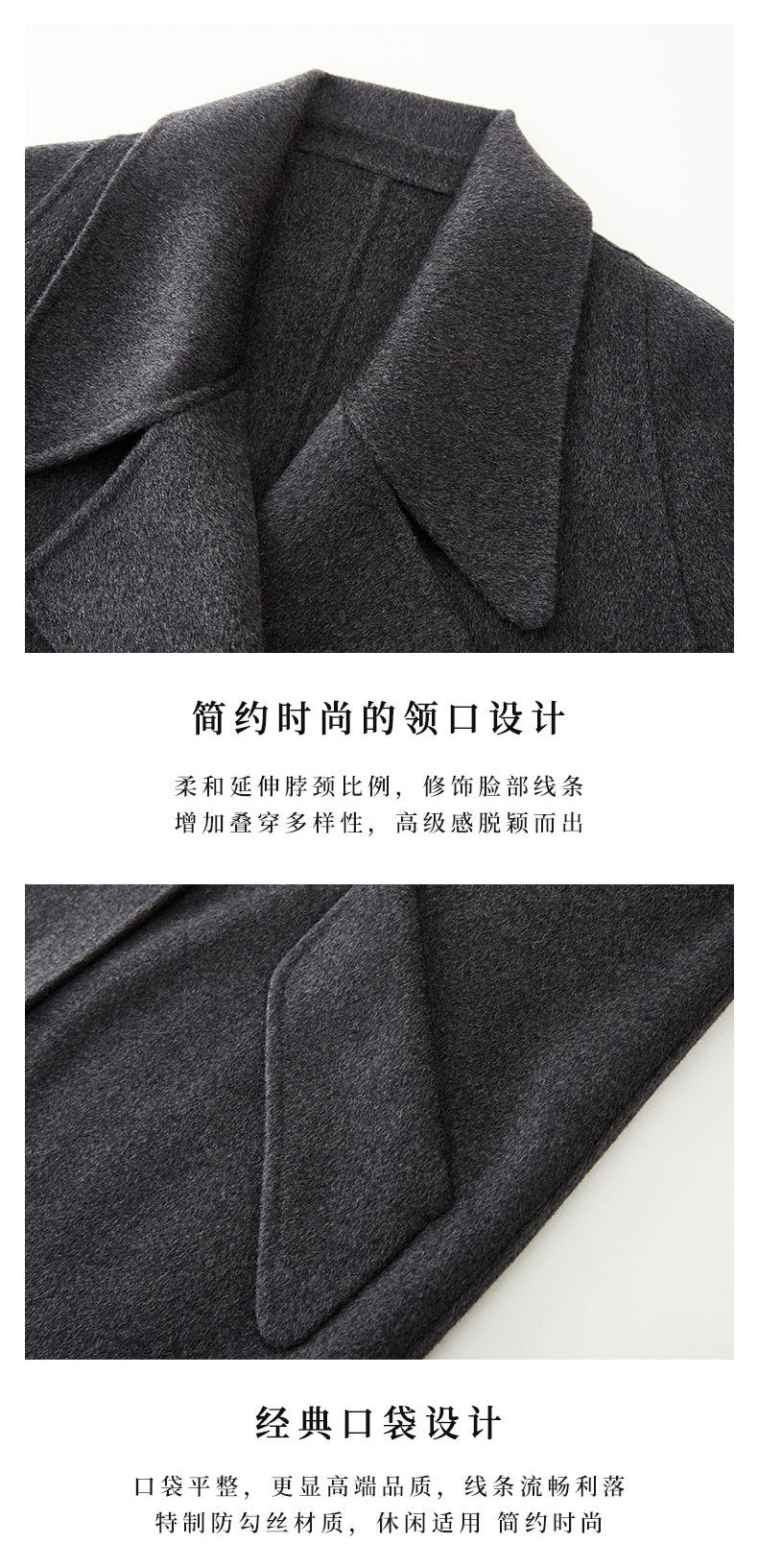 2025 Cashmere Long Coat Woolen Coat Coat Pure Cashmere Coat Double-sided Woolen Lace-up Commuter Coat for Women