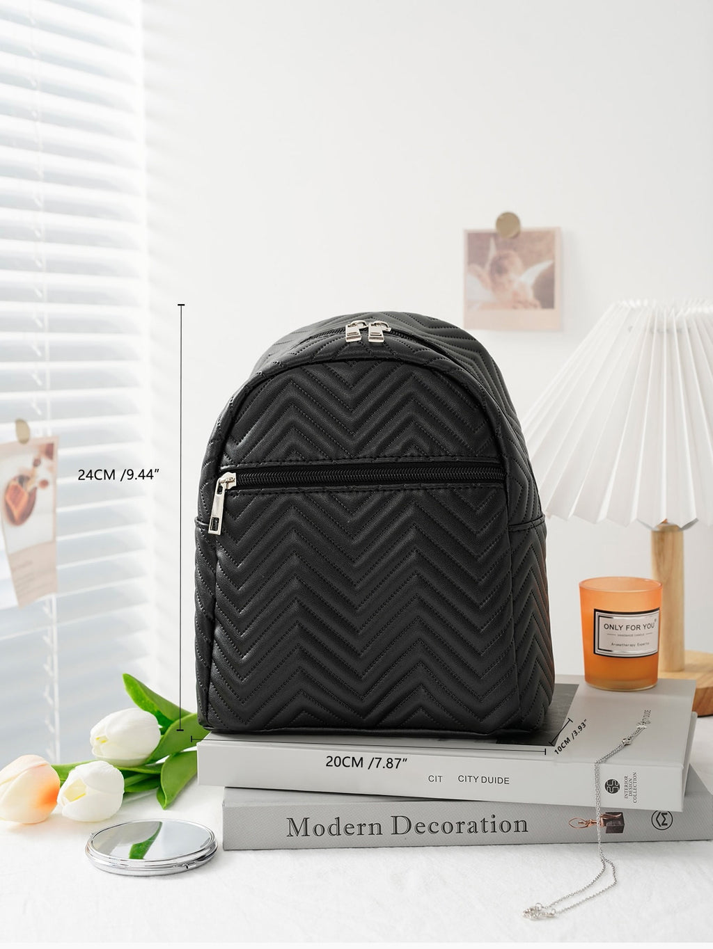 Cross-border Hot Sale Mini Women's Backpack 2024 New Multicolor Printed Wave Embroidered Colorful Belt Backpack