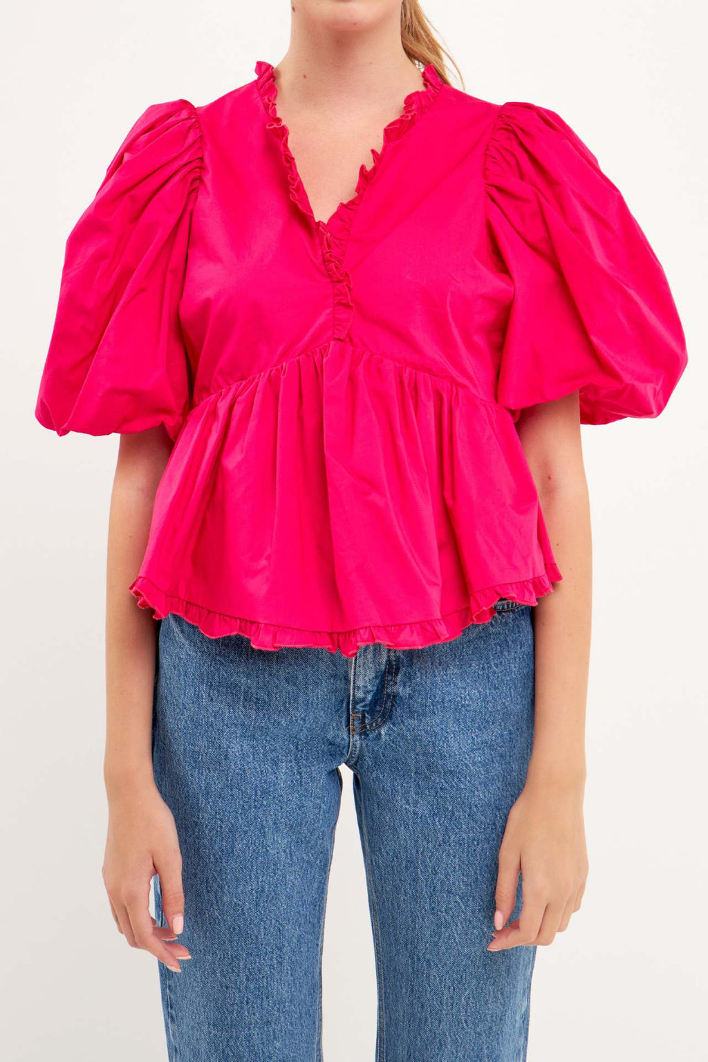 2024 New Summer Dress New Retro Western Style V-Neck Bubble Short Sleeve Shirt