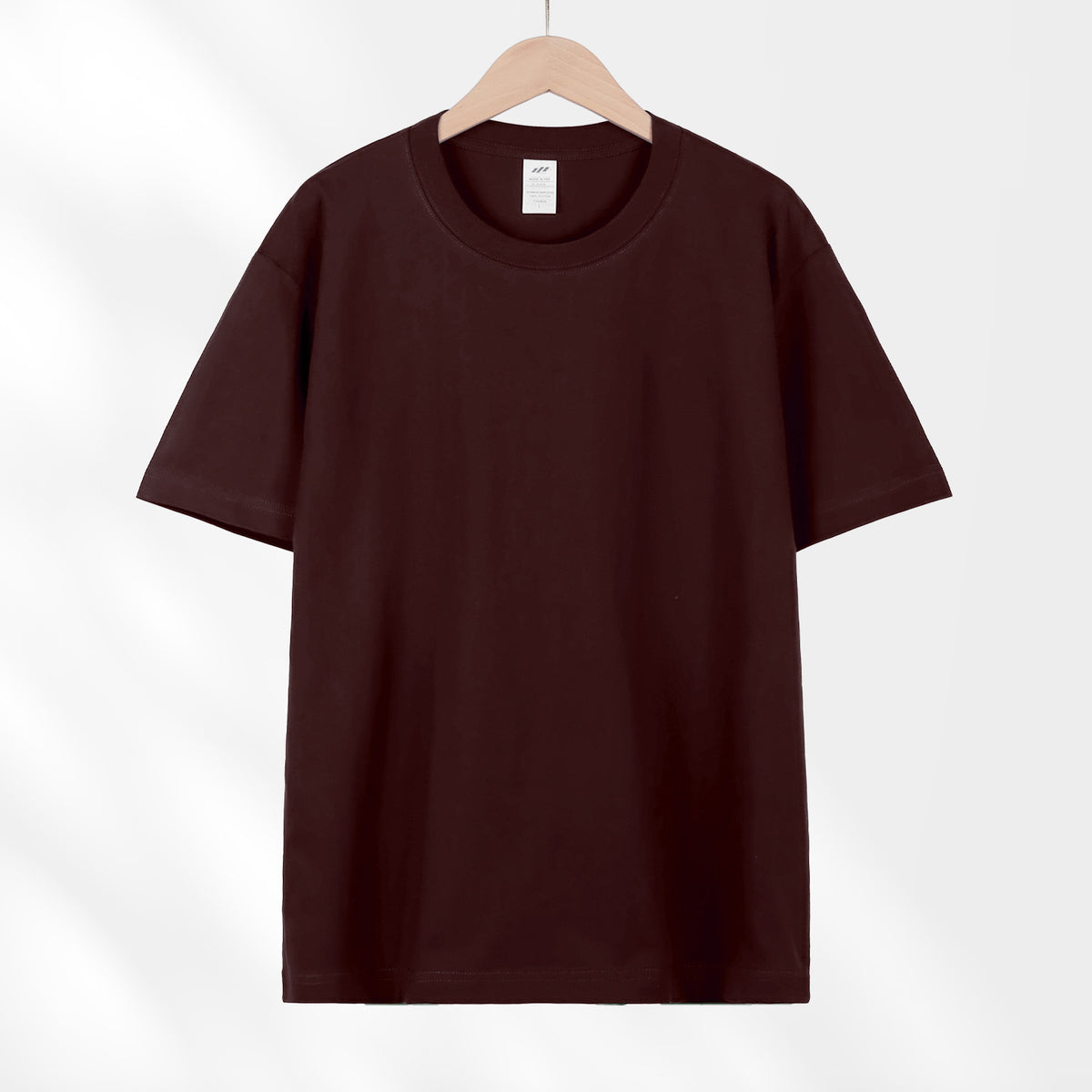 Camiseta japonesa de manga curta de algodão puro pesado 230g para mulheres, versátil, gola redonda, ombro direto, cor sólida, meia manga, atacado, camiseta para homens