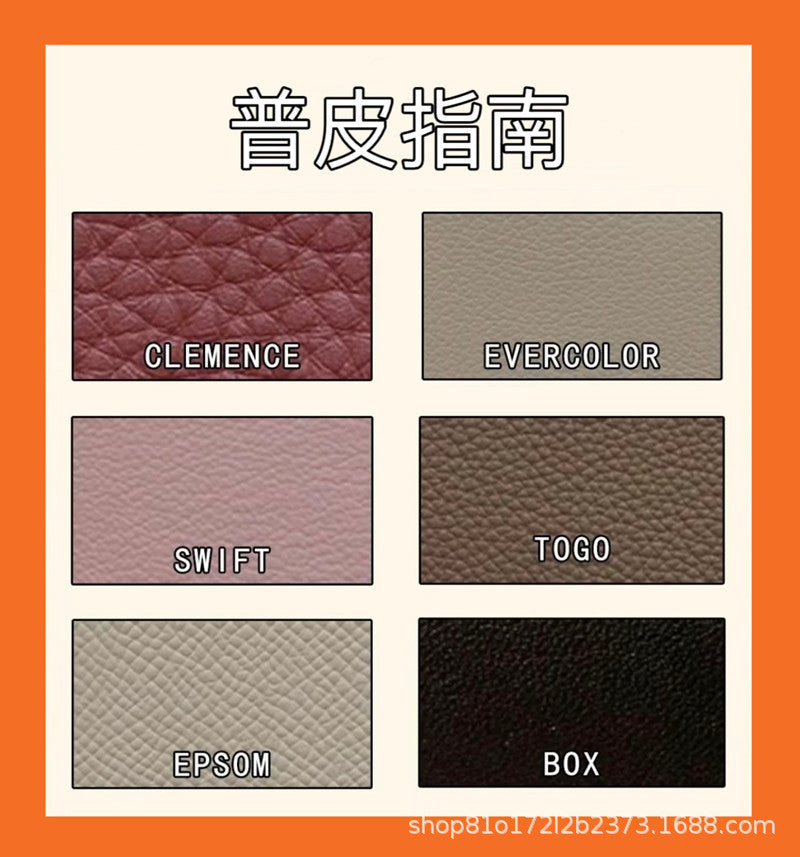 Pure hand-stitched wax thread Kelly epsom cowhide suede crossbody women's bag wallet hand-beaten copper stud crossbody backpack
