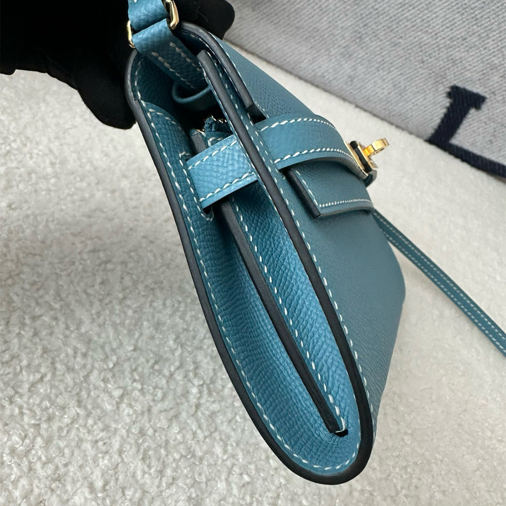 Pure hand-stitched wax thread Kelly epsom cowhide suede crossbody women's bag wallet hand-beaten copper stud crossbody backpack