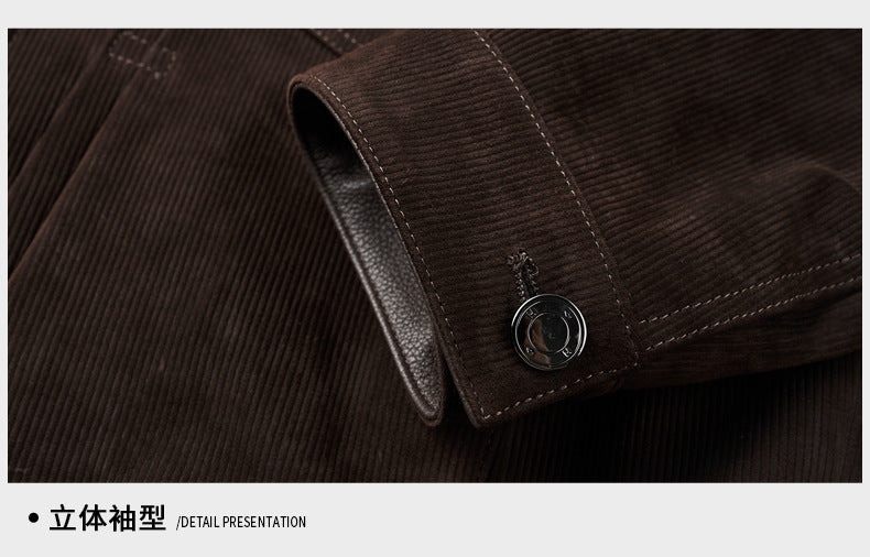 Men's Autumn and Winter New Sheep Suede Jacket Jacket Youth Casual Fashion Handsome Leather Top Men's Leather Jacket Men
