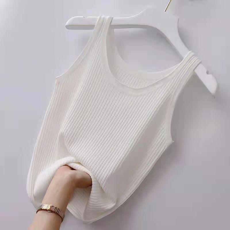 Douyin quente camisola feminina colete interior feminino 2023 primavera e verão nova camisa de fundo fino feminino sem mangas