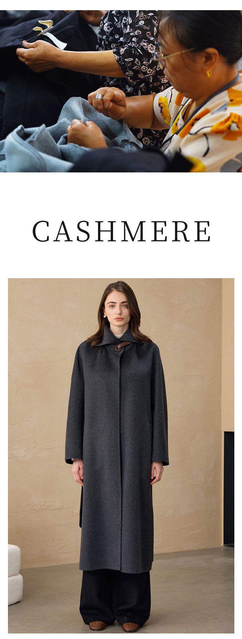 Hepburn Style Outwear Cashmere Woolen Outwear Double-Sided Woolen Outwear Women's Commuter Long Woolen Outwear 2025 Autumn and Winter Outwear