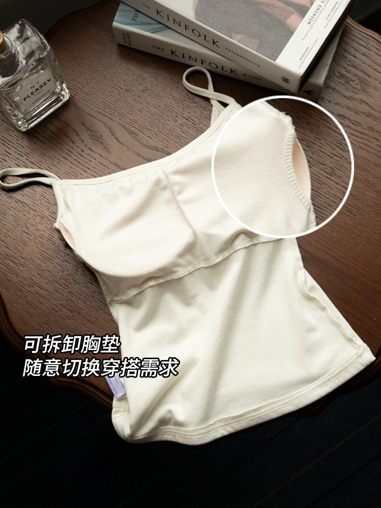 Spot quadrinhos expansão de seios e belas costas suspender verão fino com almofada de seio colete feminino com seios pequenos e camada de fundo maior com topo interno