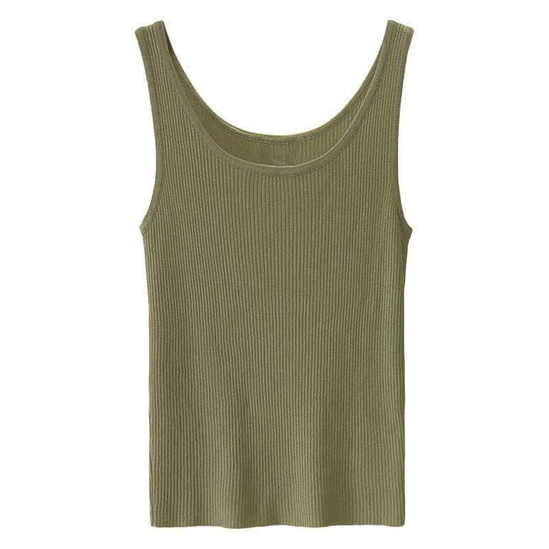 Douyin quente camisola feminina colete interior feminino 2023 primavera e verão nova camisa de fundo fino feminino sem mangas