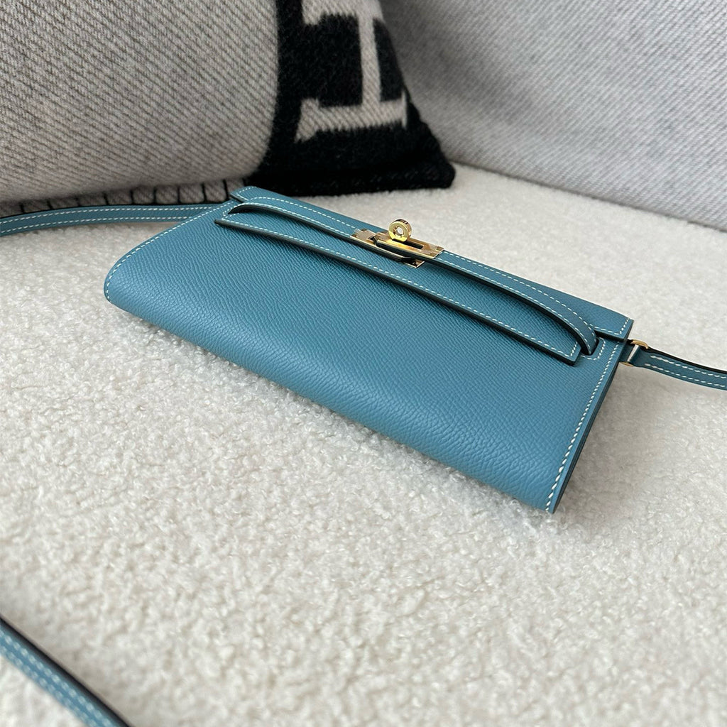 Pure hand-stitched wax thread Kelly epsom cowhide suede crossbody women's bag wallet hand-beaten copper stud crossbody backpack