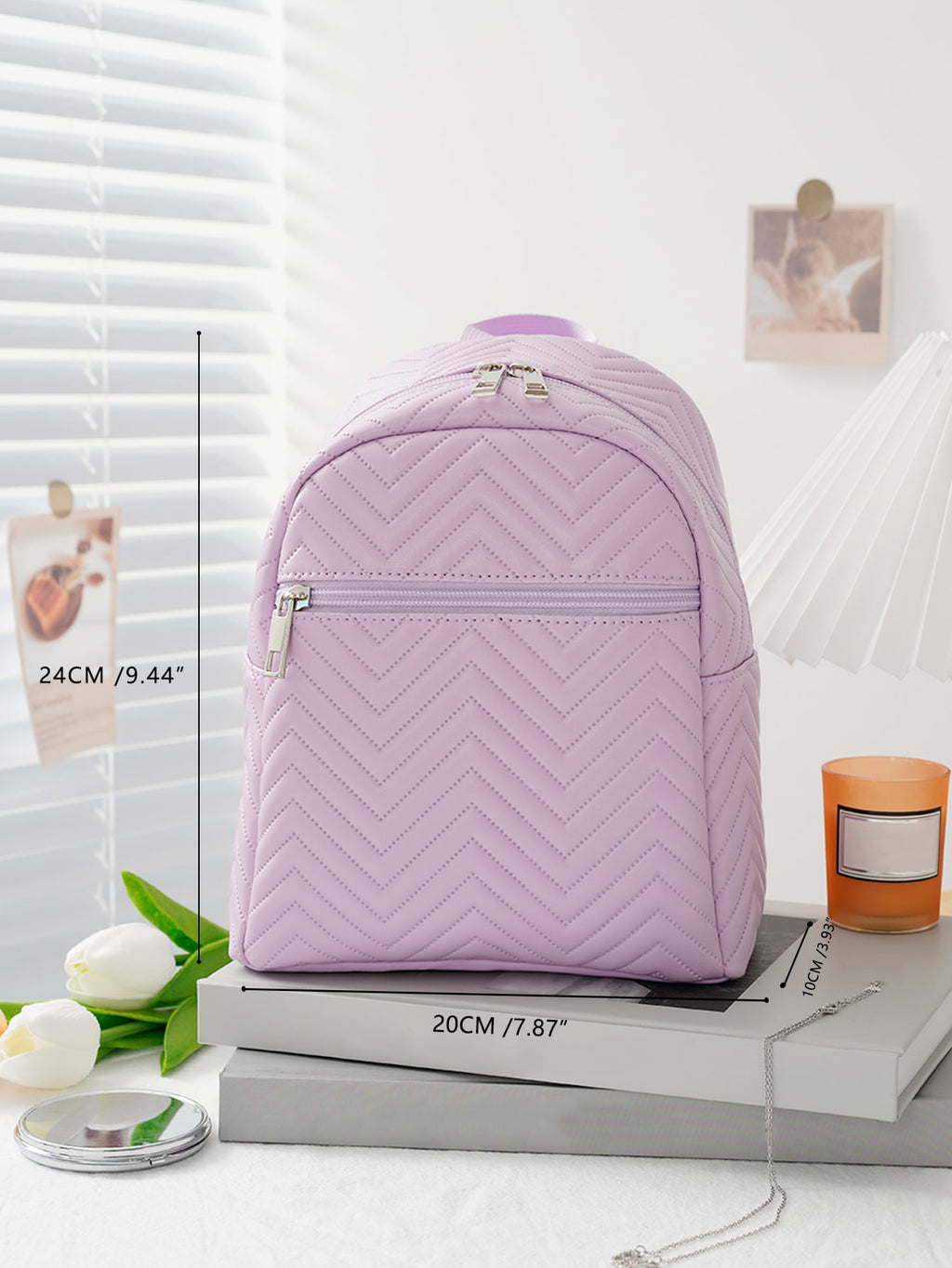 Cross-border Hot Sale Mini Women's Backpack 2024 New Multicolor Printed Wave Embroidered Colorful Belt Backpack