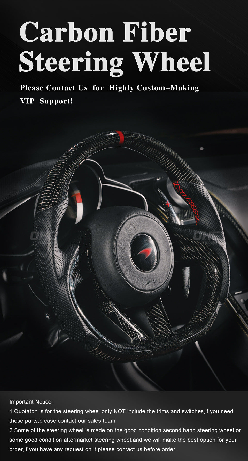 Tdd Is Suitable for Mustang 2018 2019 2020 2021 2022 Gt350 Carbon Fiber Led Custom Steering Wheel