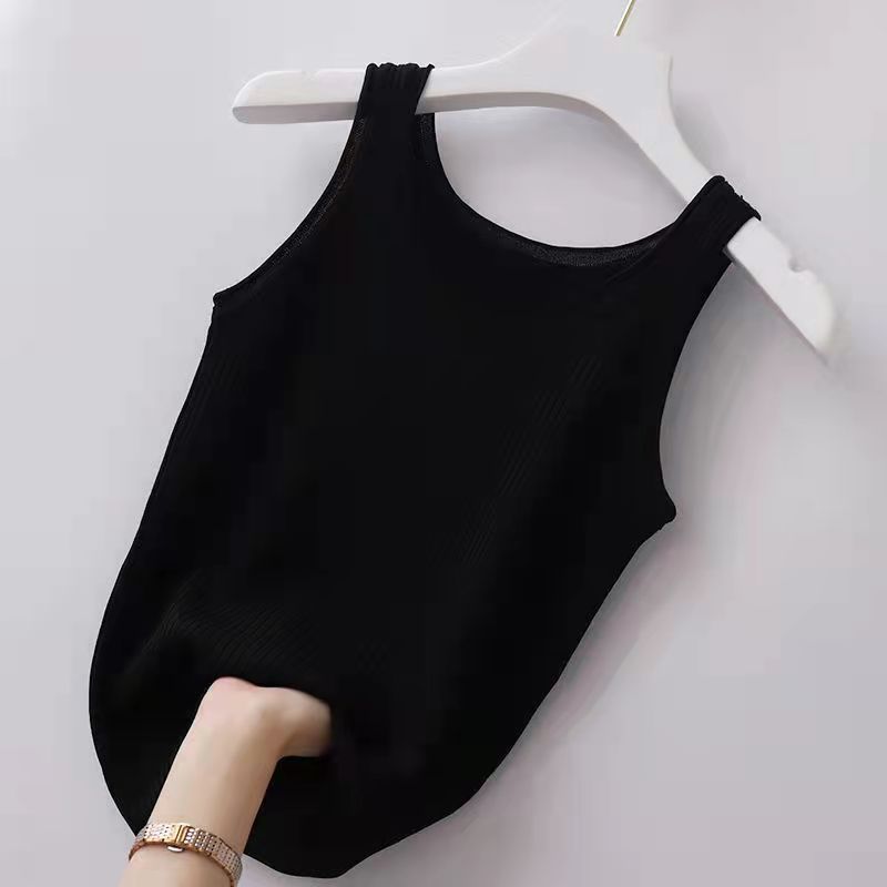 Douyin quente camisola feminina colete interior feminino 2023 primavera e verão nova camisa de fundo fino feminino sem mangas