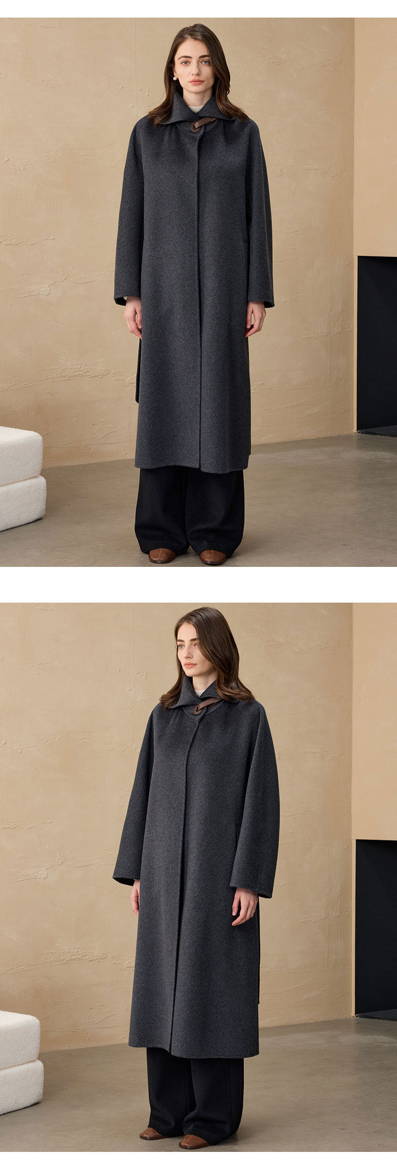 Hepburn Style Outwear Cashmere Woolen Outwear Double-Sided Woolen Outwear Women's Commuter Long Woolen Outwear 2025 Autumn and Winter Outwear