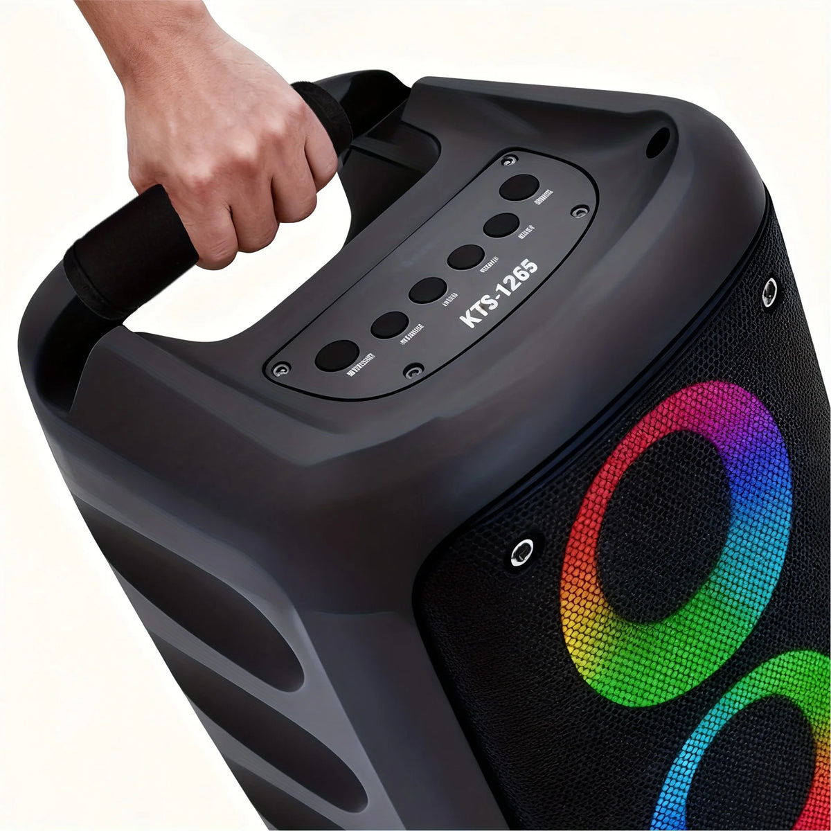 Handle protection cover for JBi Boombox 1/2/3 portable speakers - non-slip handle, durable fabric with black checkered design