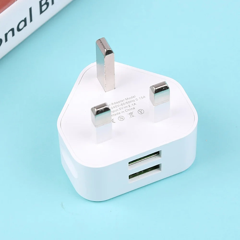 Universal UK Plug 3Pin Wall Charger Adapter With 1/2 USB Ports Charging For iPhone 11 For Samsung Huawei Xiaomi Charging Charger