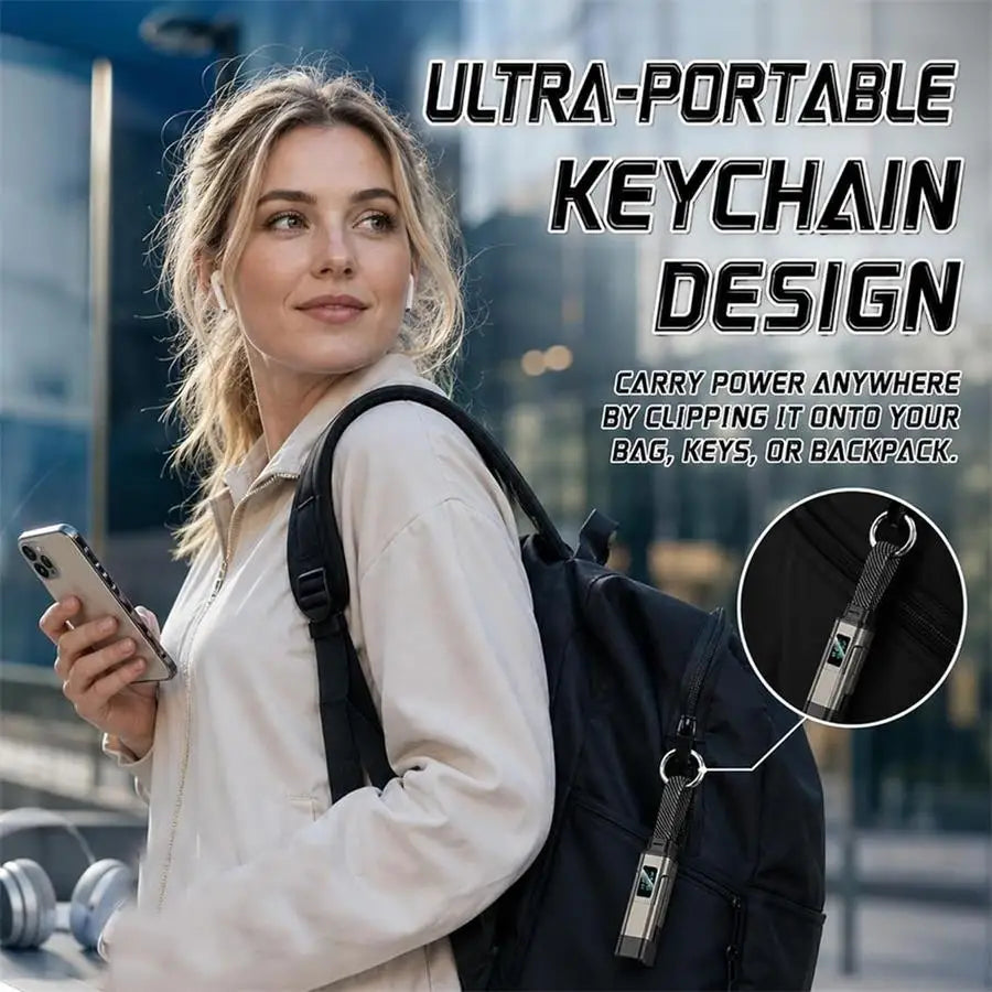 1/2PCS 4 in 1 65W Keychain Charging Cable USB C with V/A/W Display Type C for Apple Portable Cord for IPhone/iPad/Samsung/Laptop