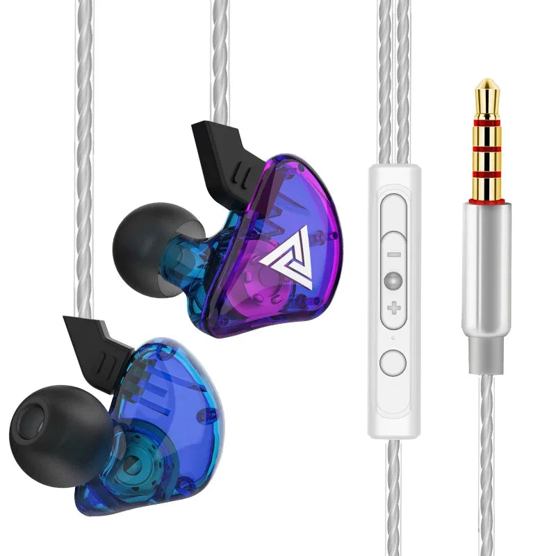 QKZ AK3 HiFi 3.5MM Wired Earphone with Microphone Bass  Noise Cancelling Headphones For Sport Gaming Music Stereo Sound Earbuds