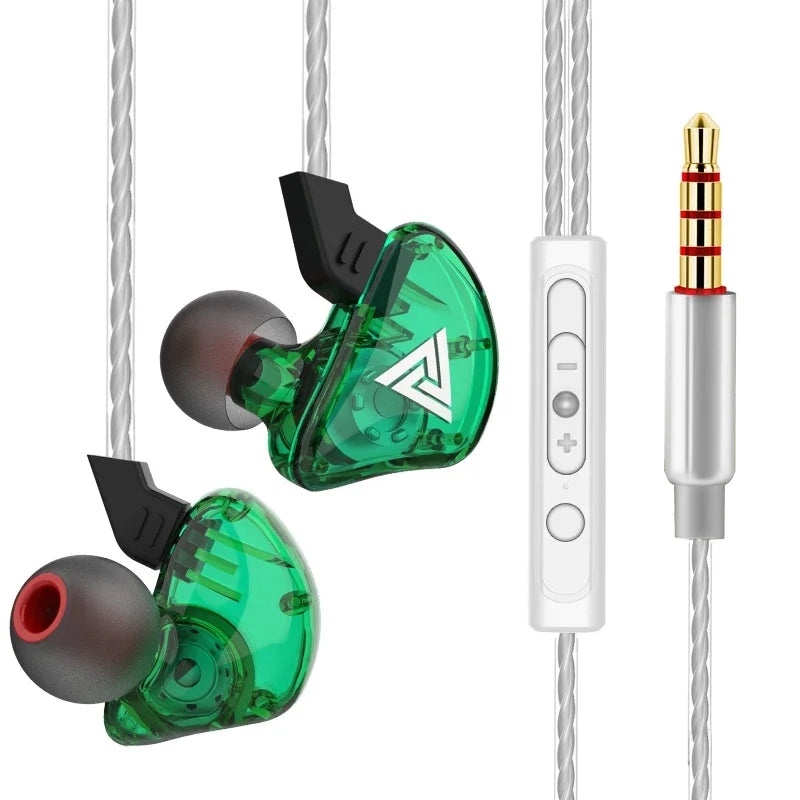 QKZ AK3 HiFi 3.5MM Wired Earphone with Microphone Bass  Noise Cancelling Headphones For Sport Gaming Music Stereo Sound Earbuds