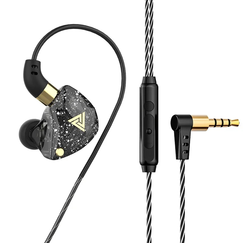 QKZ AK3 HiFi 3.5MM Wired Earphone with Microphone Bass  Noise Cancelling Headphones For Sport Gaming Music Stereo Sound Earbuds