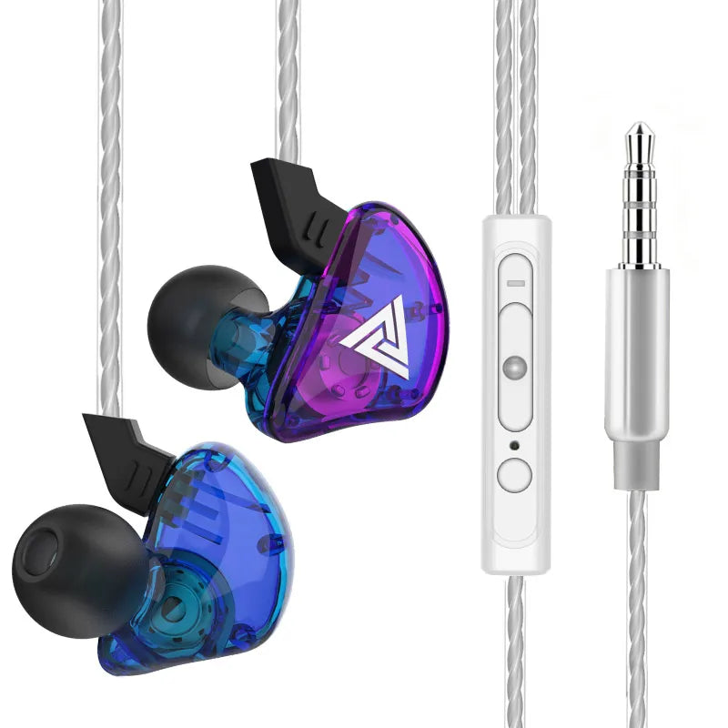 QKZ AK3 HiFi 3.5MM Wired Earphone with Microphone Bass  Noise Cancelling Headphones For Sport Gaming Music Stereo Sound Earbuds