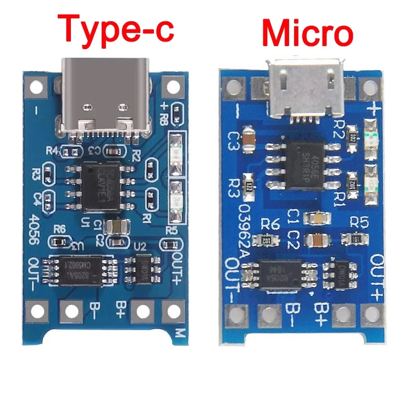 2/5PCS 5V 1A Micro/Type-c/Mini 18650 TP4056 Lithium Battery Charger Module Charging Board With Protection Dual Functions Li-ion