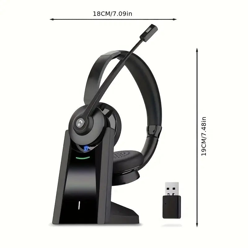 AI Noise Cancelling Wireless Headset with Mic-3