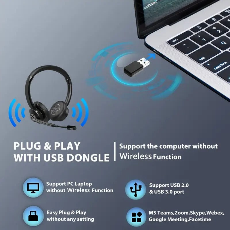 AI Noise Cancelling Wireless Headset with Mic-1