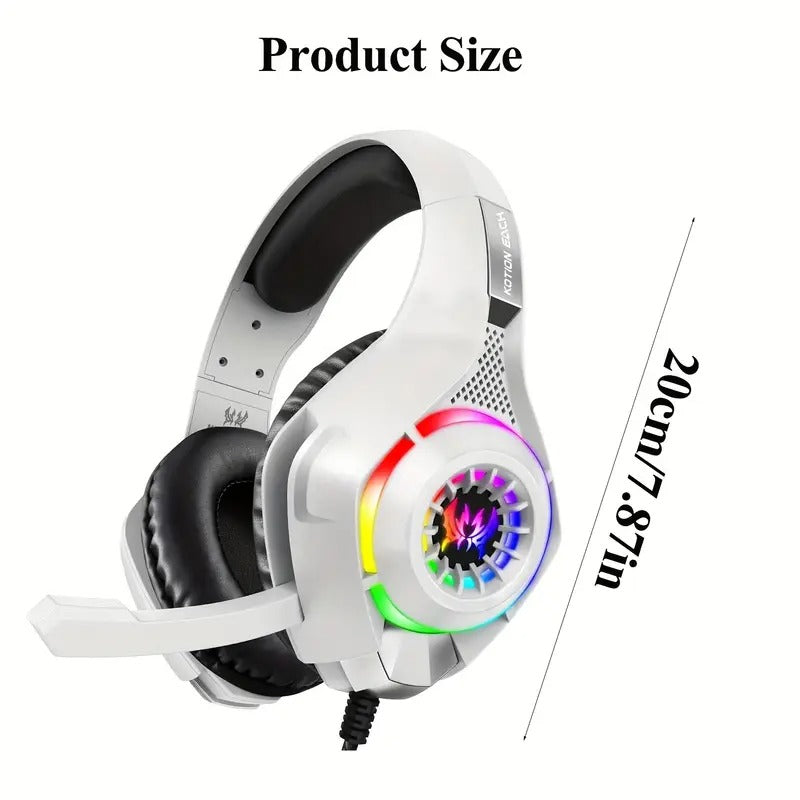 Gaming Headset with Mic, LED Light & Surround Bass-4