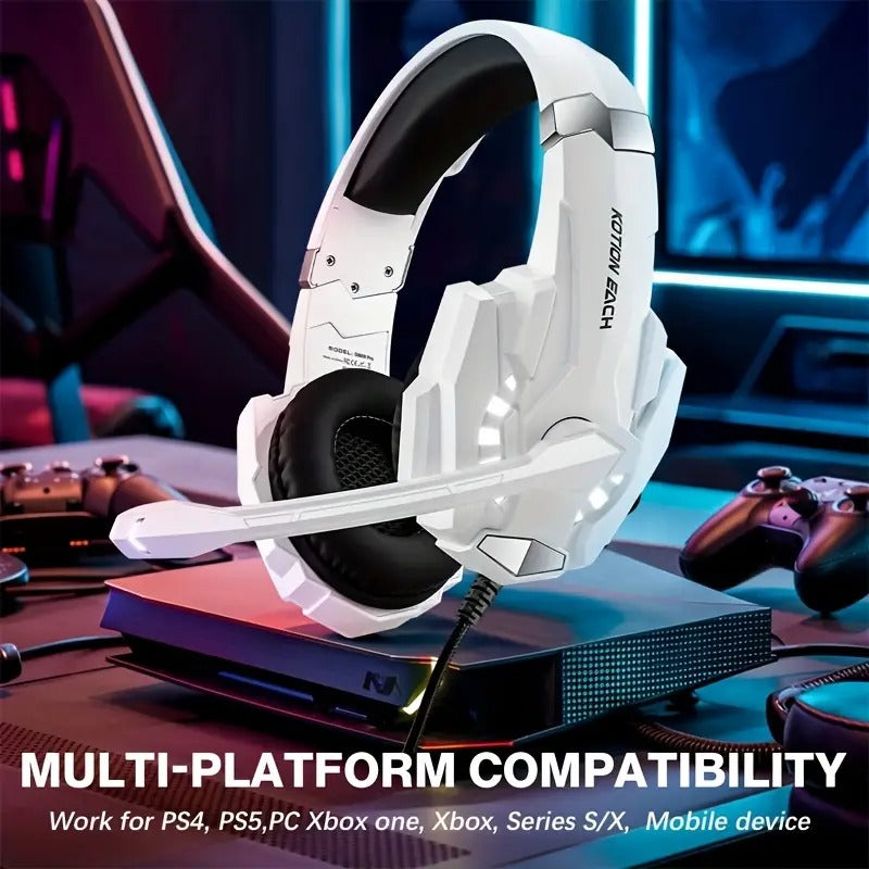 Gaming Headset with Mic LED for PS4 PS5 Xbox-2