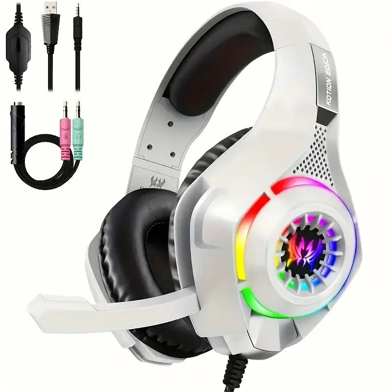 Gaming Headset with Mic, LED Light & Surround Bass-0