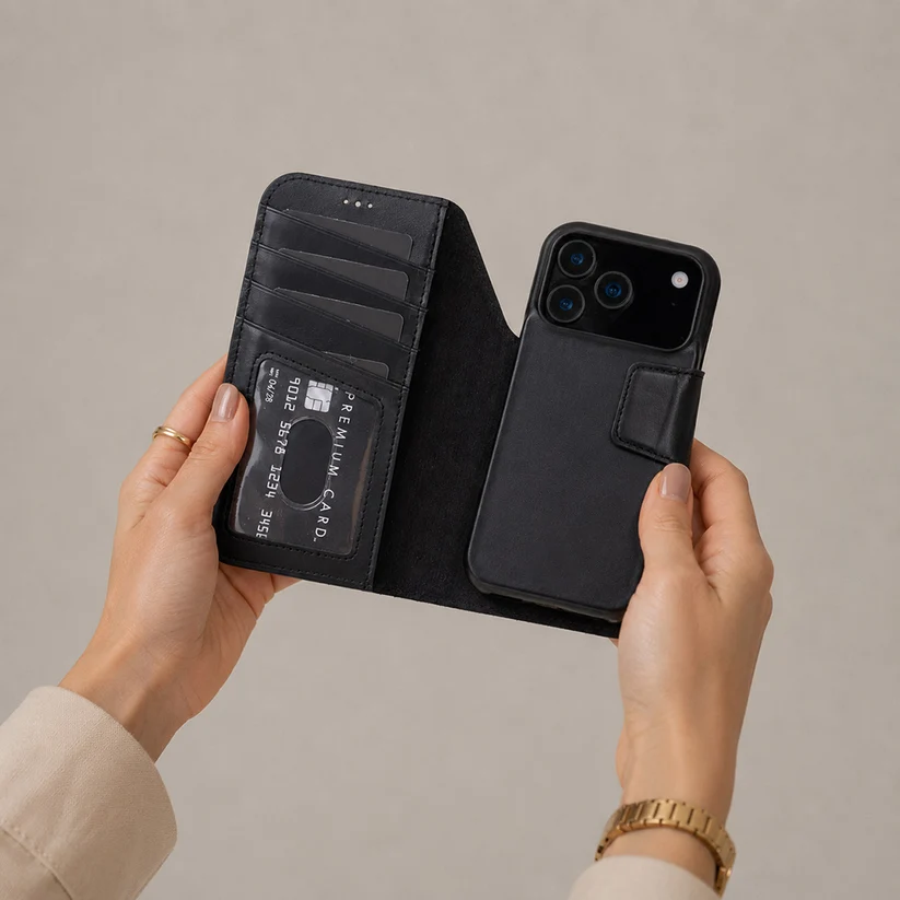 Brea iPhone 18 Pro Full-Grain Leather Wallet Case