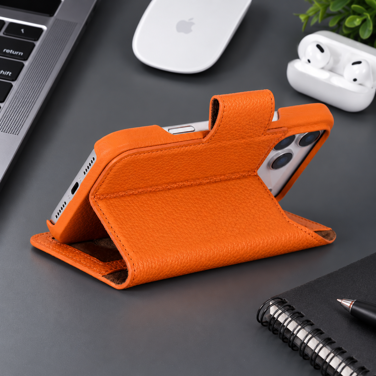Brea iPhone 18 Pro Full-Grain Leather Wallet Case