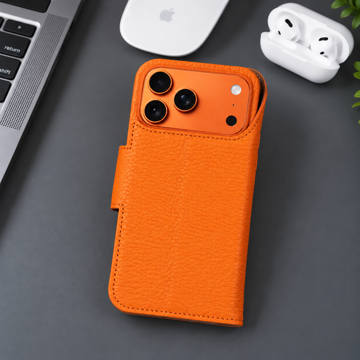 Brea iPhone 18 Pro Full-Grain Leather Wallet Case